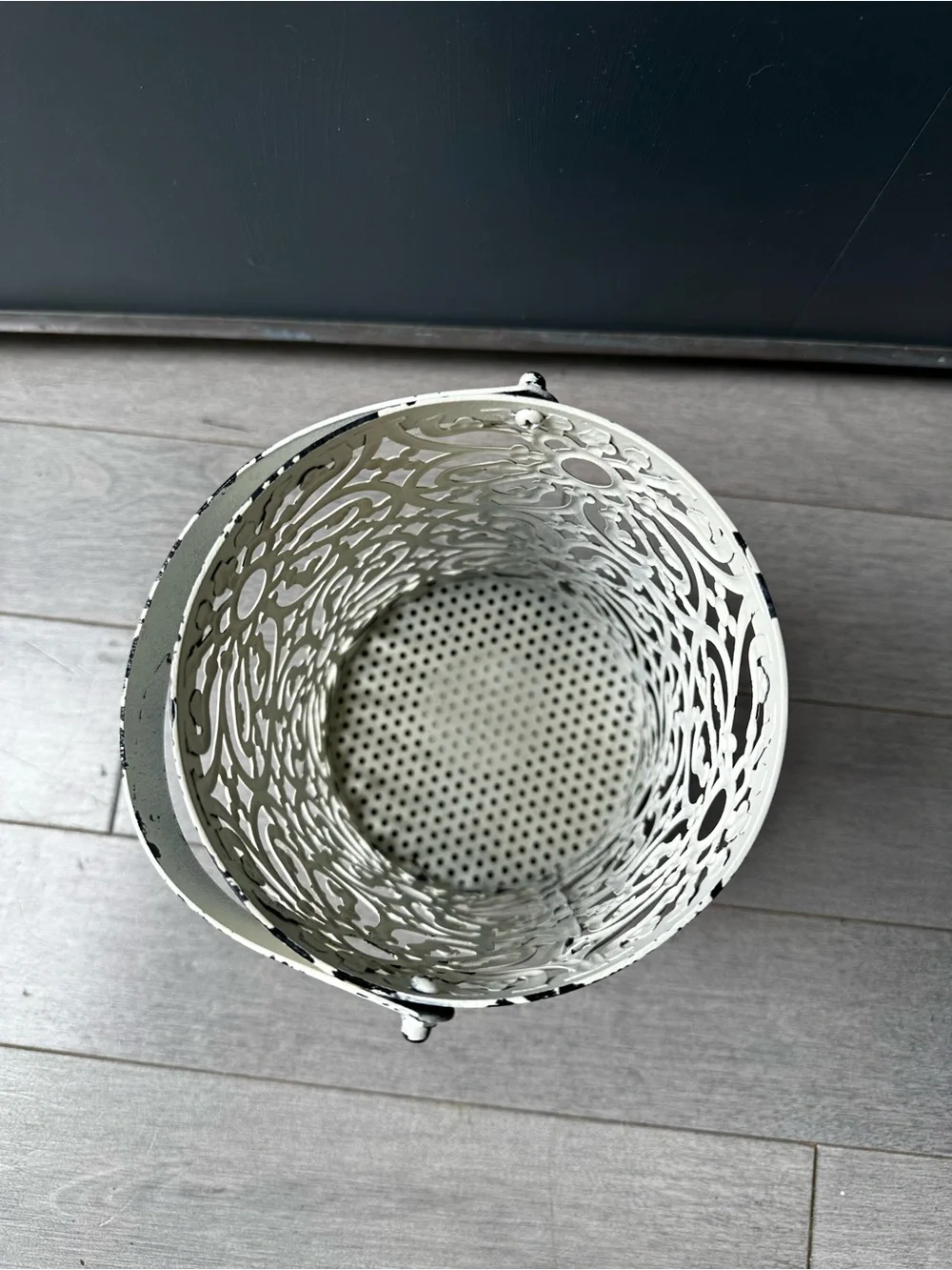 Farmhouse Rustic Metal Lantern Candle Holder White Home Decor Table Top